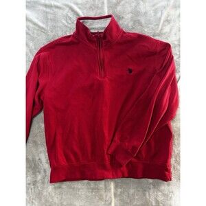 U.S. Polo Assn Quarter Zip Pullover Mens XL Red Fleece Sweatshirt Casual